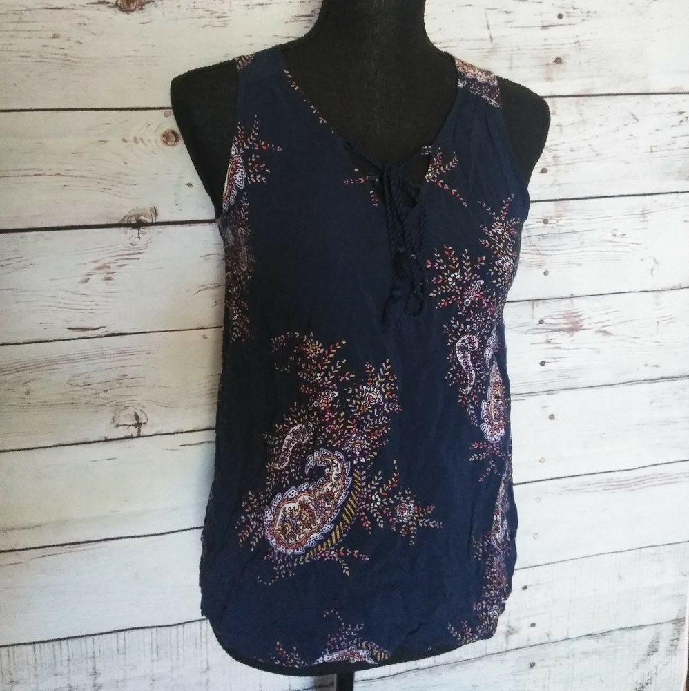 A.N.A. paisley blue tank top size XS